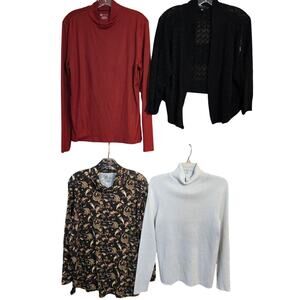 Women's 2X 18W 20W Tops Shirts Blouses Sweaters Wholesale Bulk Lot of 4 2XL XXL